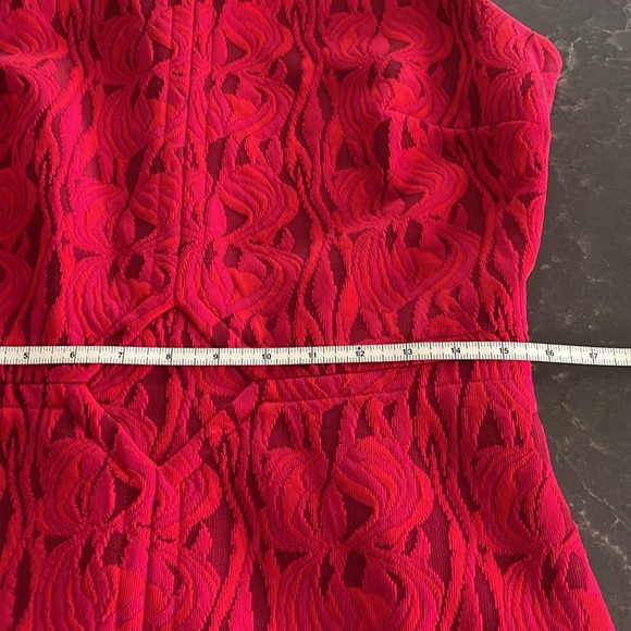 Groovy 1970s Sears Red Patterned Dress - Picture 6 of 8